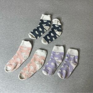 Women’s Heart Cozy Plush 3 Pair Crew Socks
